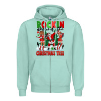 Seafoam Rockin Around The Christmas Tree Zipper Hoodie - FaDigitalArtStudio
