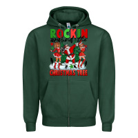 Sports Green Rockin Around The Christmas Tree Zipper Hoodie - FaDigitalArtStudio