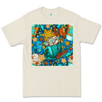Bone winter coffee cups and snow with plaid seamless pattern bbs Premium Tee - BundleAndBundleShop
