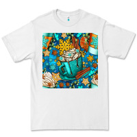 White winter coffee cups and snow with plaid seamless pattern bbs Premium Tee - BundleAndBundleShop
