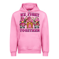 Fuchsia Pink we fight together breast cancer gnome Urban Hoodie - BarkalooDesign