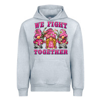 Heather Grey we fight together breast cancer gnome Urban Hoodie - BarkalooDesign