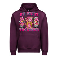 Mauve Wine we fight together breast cancer gnome Urban Hoodie - BarkalooDesign