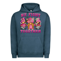 Pigment Midnight Navy we fight together breast cancer gnome Urban Hoodie - BarkalooDesign