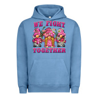 Pigment Pebble Blue we fight together breast cancer gnome Urban Hoodie - BarkalooDesign
