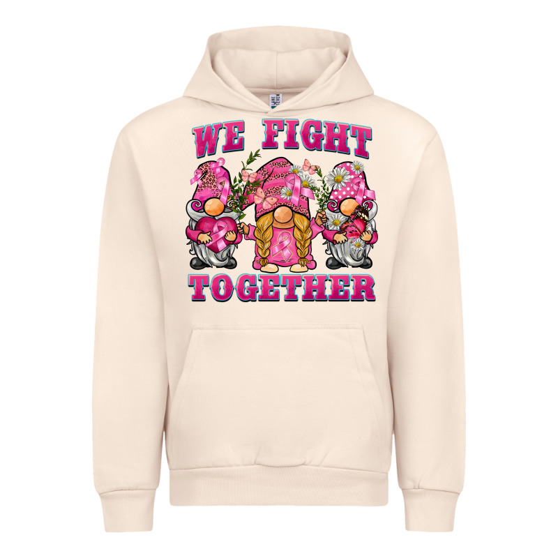 We Fight Together Breast Cancer Gnome Urban Hoodie by BarkalooDesign | Teevron
