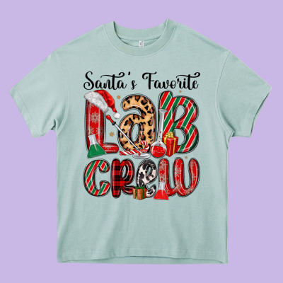 Santa S Favorite Lab Crew Heavy Core Tee Designed By Maliassmallbusiness