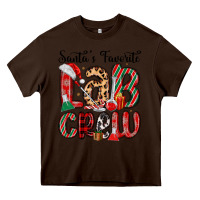 Chocolate Brown santa s favorite lab crew Heavy Core Tee - MaliasSmallBusiness
