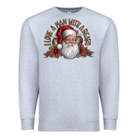 Heather Grey i love a man with a bearo Premium Sweatshirt - CowhideDigitalArt