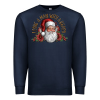 Navy i love a man with a bearo Premium Sweatshirt - CowhideDigitalArt