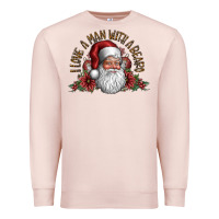 Pale Pink i love a man with a bearo Premium Sweatshirt - CowhideDigitalArt