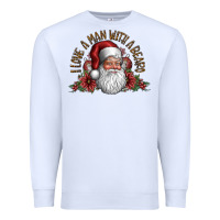 White i love a man with a bearo Premium Sweatshirt - CowhideDigitalArt