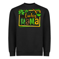 Black One lucky mama St. Patrick's Heavyweight Sweatshirt - OliviaCreatesArt