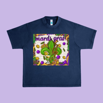 Mardi Gras Fleur De Lis Urban Heavy Tee Designed By Nancycooperartshop