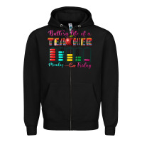 Black battery life of a teacher Zipper Hoodie - BundleAndBundleShop