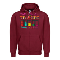 Burgundy battery life of a teacher Zipper Hoodie - BundleAndBundleShop