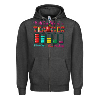 Charcoal Heather battery life of a teacher Zipper Hoodie - BundleAndBundleShop