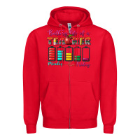 Red battery life of a teacher Zipper Hoodie - BundleAndBundleShop