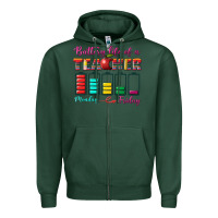 Sports Green battery life of a teacher Zipper Hoodie - BundleAndBundleShop
