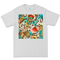 Dove Grey western indian coffee cups with aztec seamless pattern bbs Premium Tee - BundleAndBundleShop