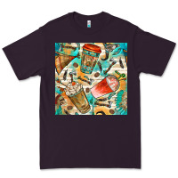 Plum western indian coffee cups with aztec seamless pattern bbs Premium Tee - BundleAndBundleShop