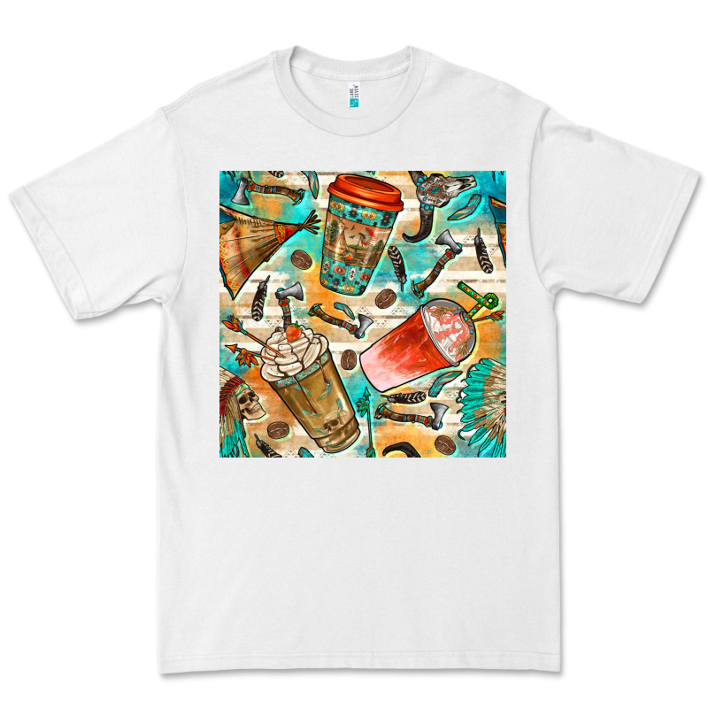Western Indian Coffee Cups With Aztec Seamless Pattern Bbs Premium Tee by BundleAndBundleShop | Teevron