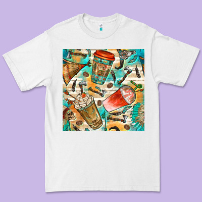 Western Indian Coffee Cups With Aztec Seamless Pattern Bbs Premium Tee Designed By Bundleandbundleshop