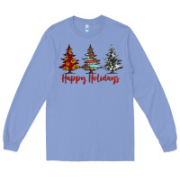 Colony Blue happy holidays christmas trees Long Sleeve Tee - Jasminsmagicworld