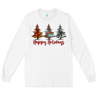 White happy holidays christmas trees Long Sleeve Tee - Jasminsmagicworld