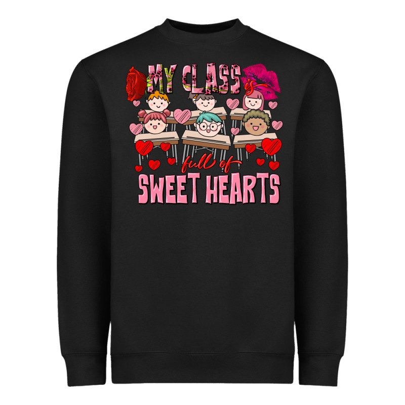 Valentine's Day My Class Is Full Of Sweet Hearts Heavyweight Sweatshirt by FaDigitalArtStudio | Teevron
