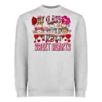 Heather Grey Valentine's Day my class is full of sweet hearts Heavyweight Sweatshirt - FaDigitalArtStudio