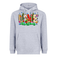 Heather Grey love Christmas Heavyweight Hoodie - CowhideDigitalArt