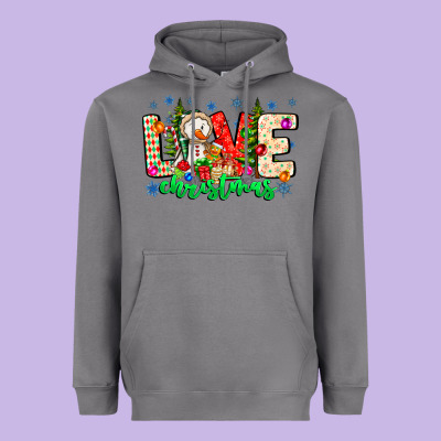 Love Christmas Heavyweight Hoodie Designed By Cowhidedigitalart