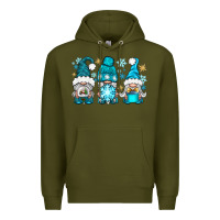 Army Green winter gnomies Premium Hoodie - BundleAndBundleShop