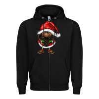 Black afro santa gnomes Zipper Hoodie - FaDigitalArtStudio