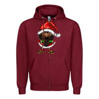 Burgundy afro santa gnomes Zipper Hoodie - FaDigitalArtStudio