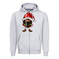 Heather Grey afro santa gnomes Zipper Hoodie - FaDigitalArtStudio