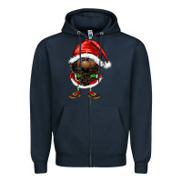 Navy afro santa gnomes Zipper Hoodie - FaDigitalArtStudio