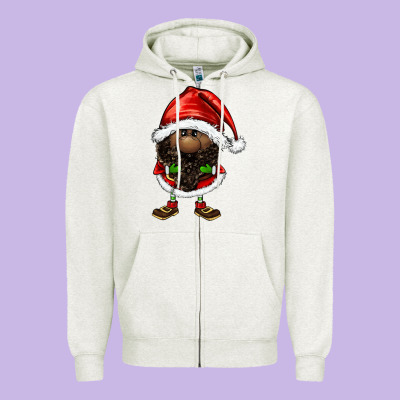Afro Santa Gnomes Zipper Hoodie Designed By Fadigitalartstudio