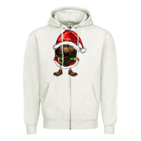Oatmeal Heather afro santa gnomes Zipper Hoodie - FaDigitalArtStudio