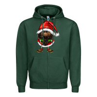 Sports Green afro santa gnomes Zipper Hoodie - FaDigitalArtStudio