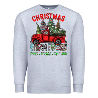 Heather Grey christmas farm fresh Premium Sweatshirt - CowhideDigitalArt