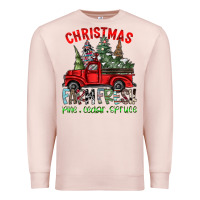 Pale Pink christmas farm fresh Premium Sweatshirt - CowhideDigitalArt