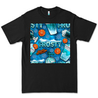 Black winter frosty coffee cups and snow seamless pattern bbs Premium Tee - BundleAndBundleShop