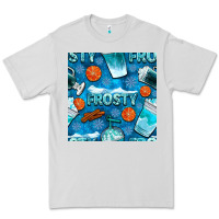 Dove Grey winter frosty coffee cups and snow seamless pattern bbs Premium Tee - BundleAndBundleShop