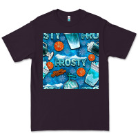 Plum winter frosty coffee cups and snow seamless pattern bbs Premium Tee - BundleAndBundleShop