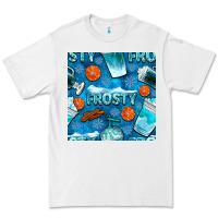 White winter frosty coffee cups and snow seamless pattern bbs Premium Tee - BundleAndBundleShop