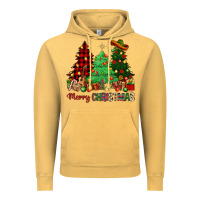 Vintage Mustard merry christmas trees Vintage Hoodie - NancyCooperArtShop
