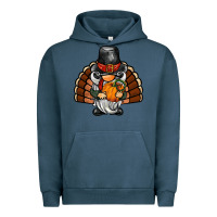 Pigment Midnight Navy thanksgiving turkey gnome Urban Hoodie - BarkalooDesign
