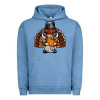 Pigment Pebble Blue thanksgiving turkey gnome Urban Hoodie - BarkalooDesign